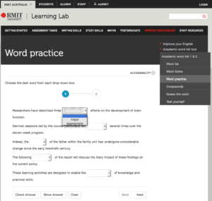 Learning Lab word practice